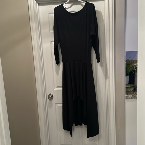 Free People Dresses & Skirts - Thick Free People Ribbed Long Sleeve Black Dress